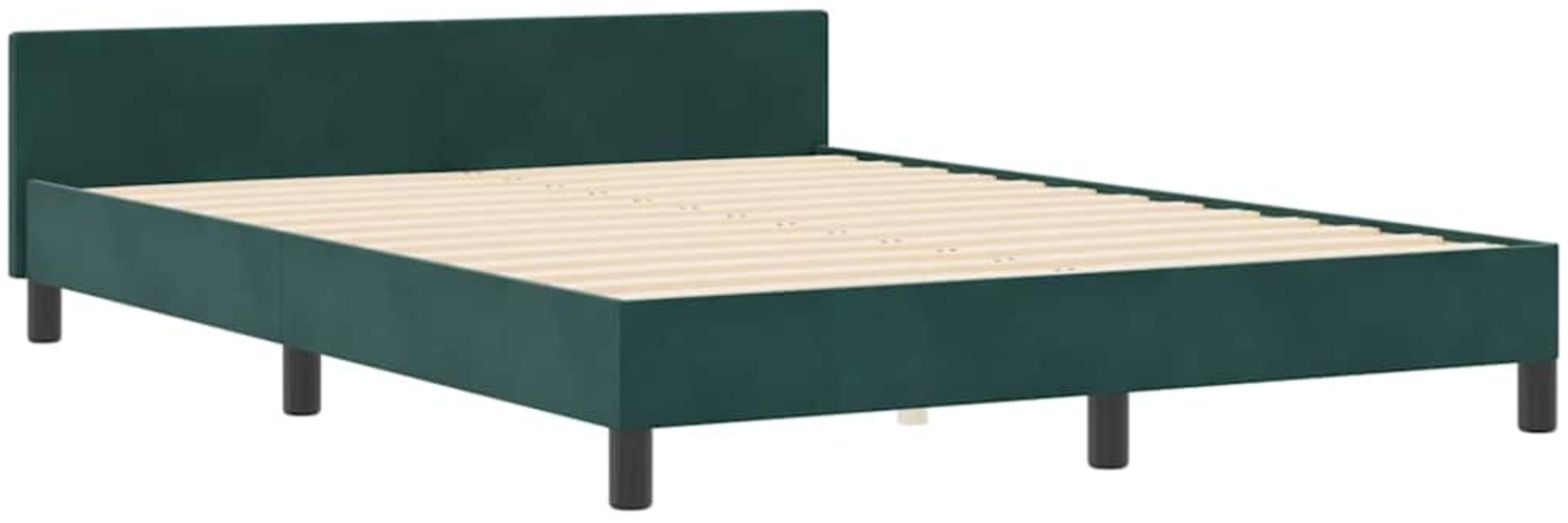 vidaXL Bettgestell mit Kopfteil Dunkelgrün 140 x 200 cm Samt 3344882 Bild 1