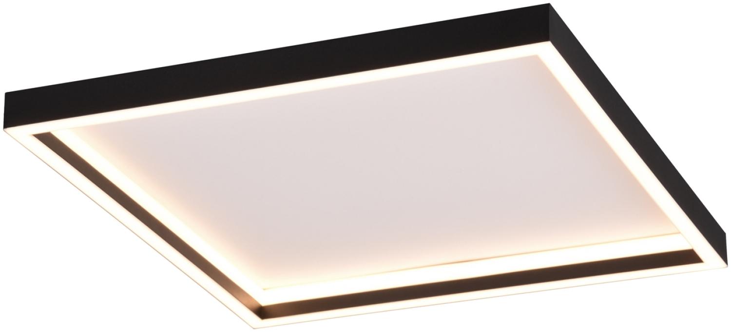 Flache LED Deckenleuchte ROTONDA Schwarz Quadratisch 35x35cm Bild 1