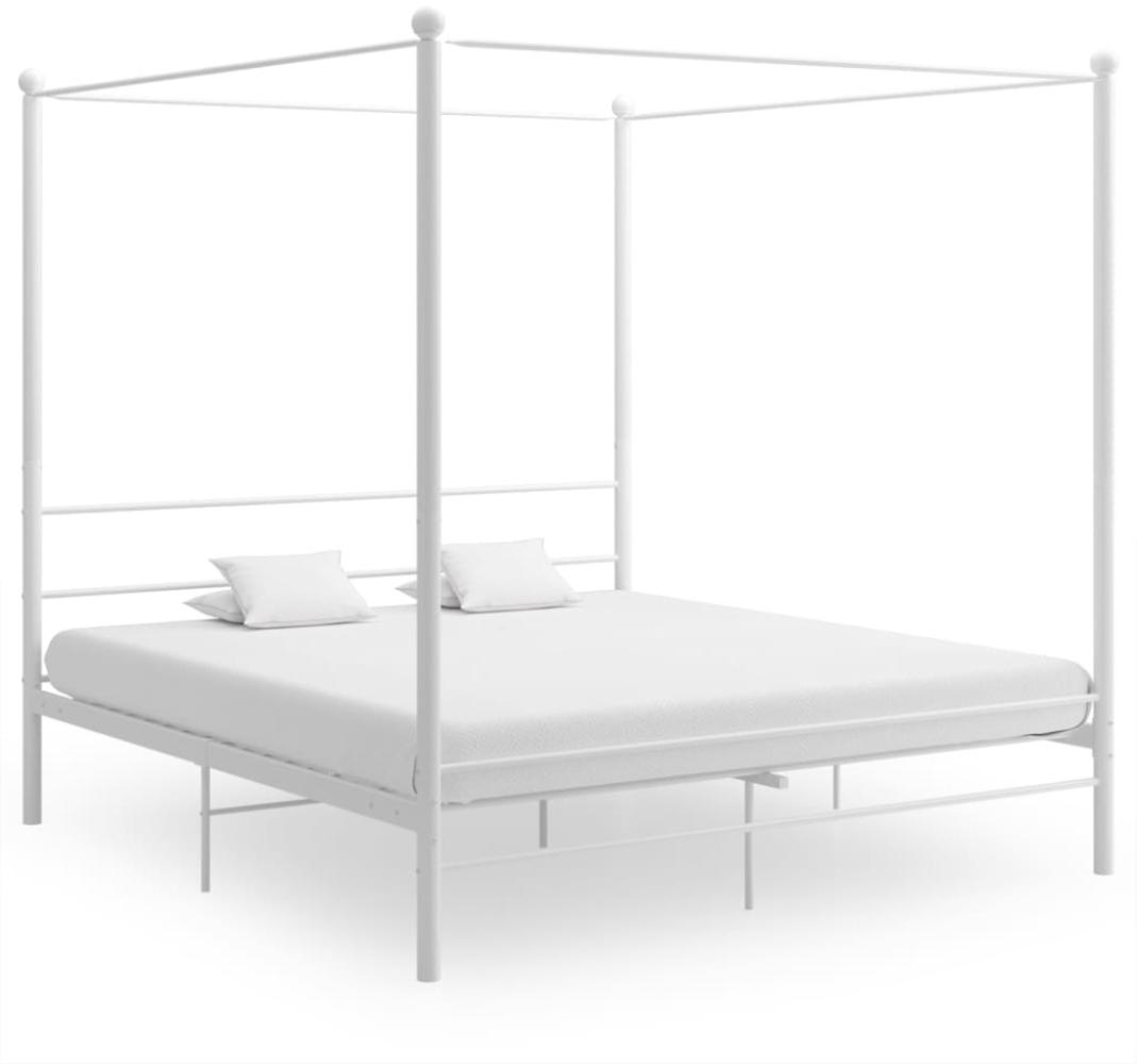 vidaXL Himmelbett Weiß Metall 180x200 cm 325067 Bild 1