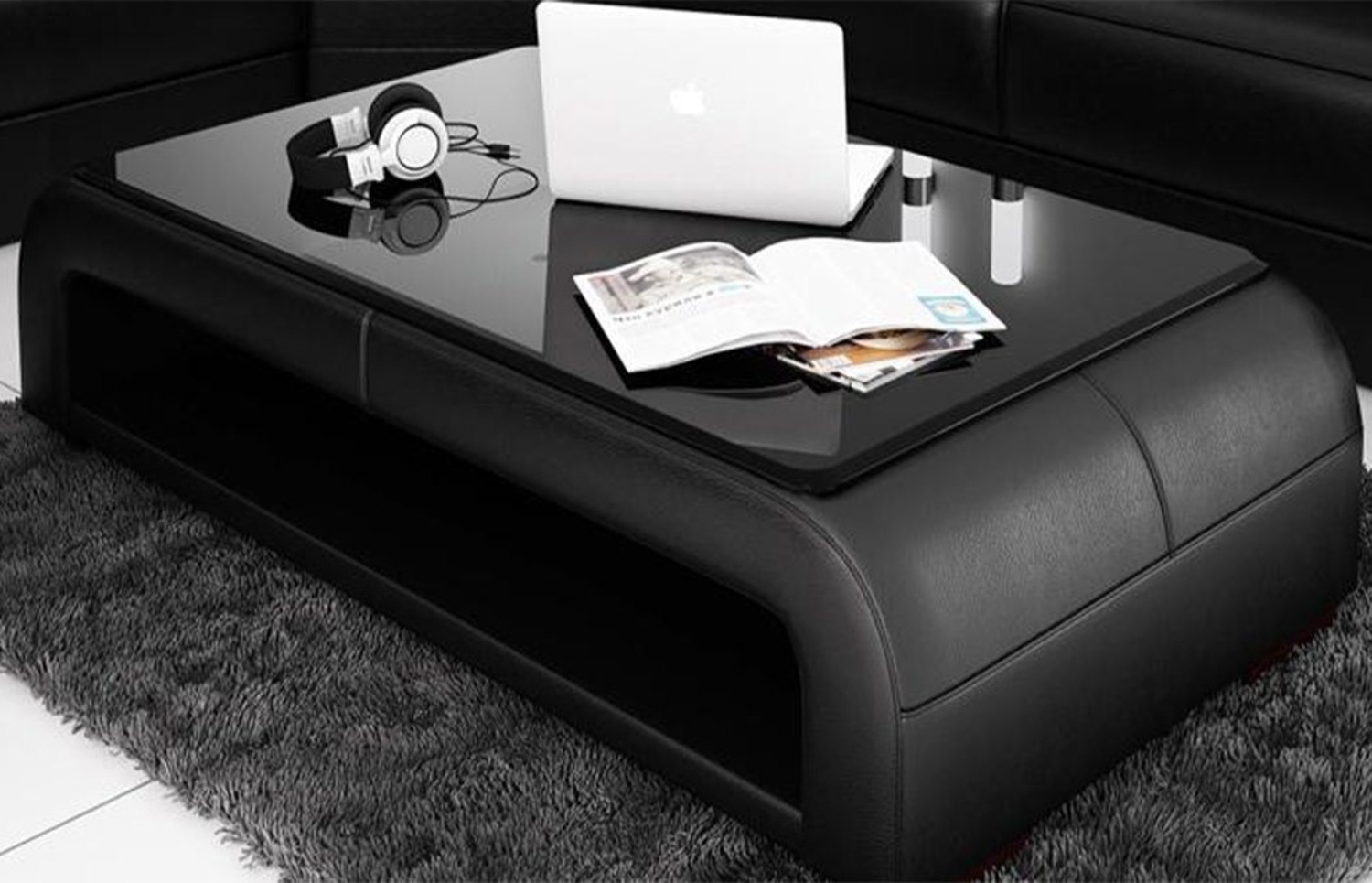 JVmoebel Couchtisch Ledertisch Couchtisch Glastisch Sofa Beistell Tisch Couchtische, Made in Europa Bild 1