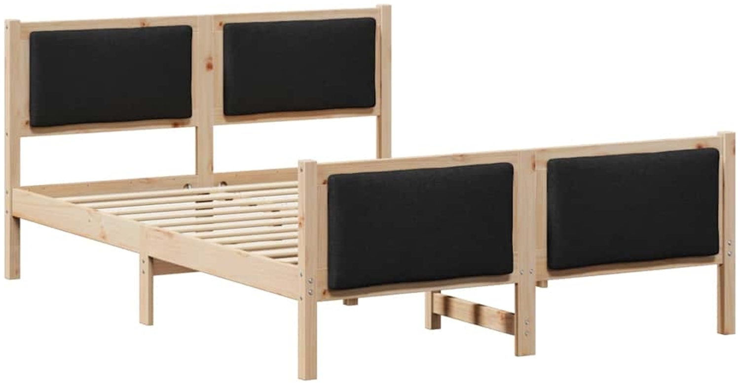 vidaXL Bettrahmen mit Kopfteil Schwarz 135 x 190 cm Stoff 878341 Bild 1