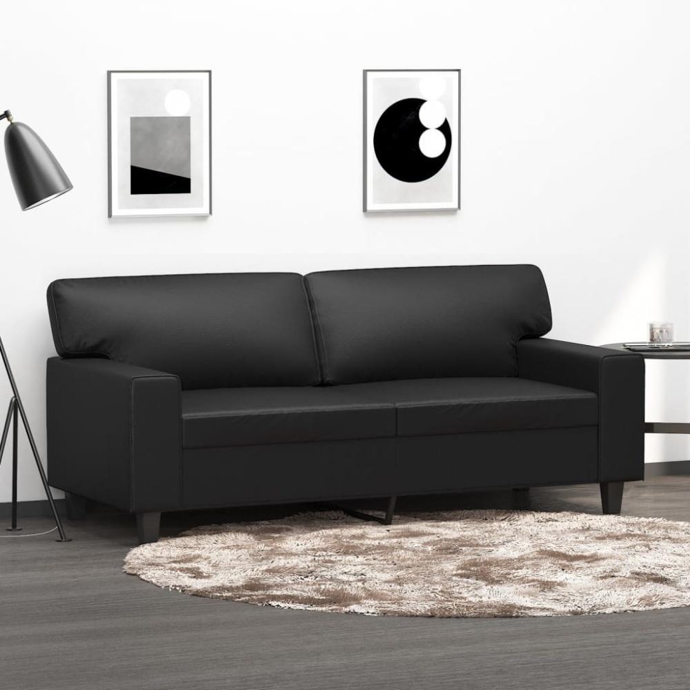 vidaXL 2-Sitzer-Sofa Schwarz 140 cm Kunstleder 359417 Bild 1