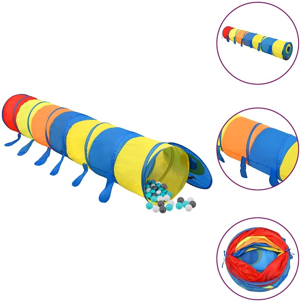 vidaXL Spieltunnel mit 250 Bällen Mehrfarbig 245 cm Polyester 3107761 Bild 1