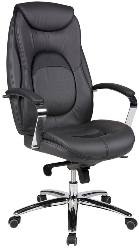 Chefsessel Monza / Mattes XXL, Kunstleder, Metall, Schwarz Bild 1
