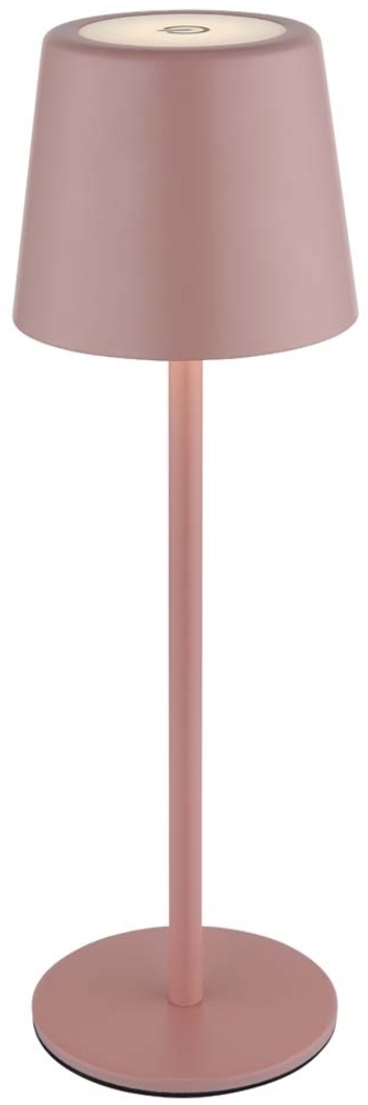 LED Tischleuchte, pink, Metall, Akku, Touchdimmer, H 28 cm Bild 1
