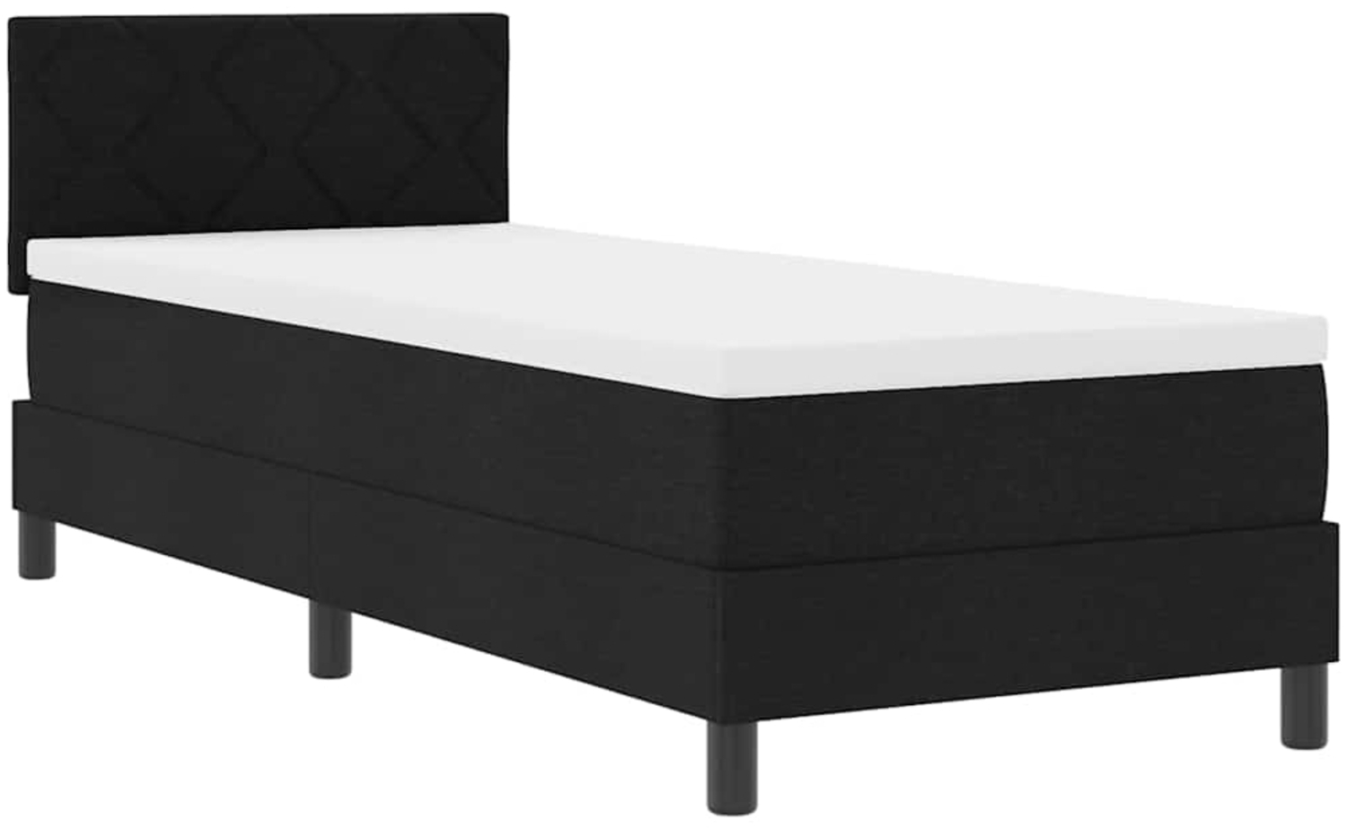 vidaXL Boxspringbett mit Matratze Schwarz 80 x 200 cm Stoff 3342242 Bild 1