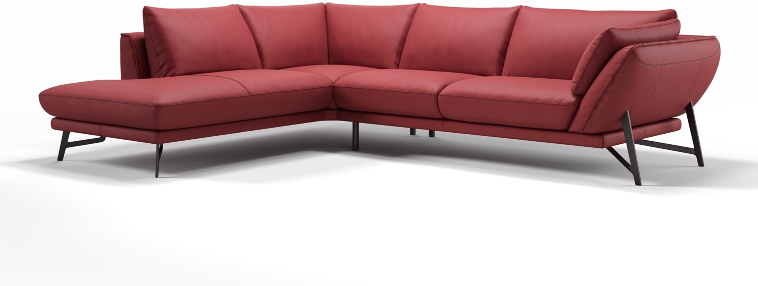 Sofanella Ecksofa ESTELLA Wohnlandschaft Ledersofa Eckgarnitur in Rot Bild 1