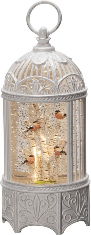 Konstsmide LED Wasserlaterne, "Gimpel im Baum", weiß, wassergefüllt, 5h Timer, 1 warm weiße Diode, batteriebetrieben & USB, Innen - 4284-200 Bild 1