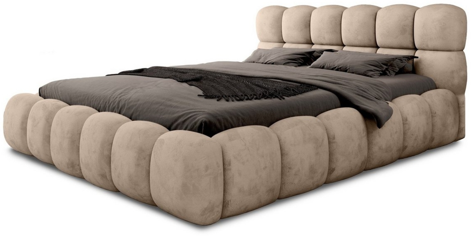 Polsterbett Bett AURELIA 180x200cm Komplettset in Stoff Aprodite Beige Bild 1