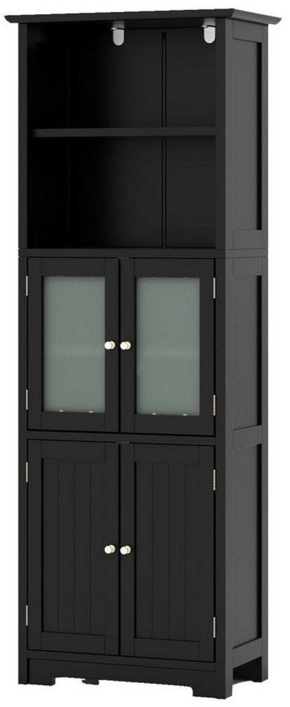 KOMFOTTEU Hochschrank Badezimmerschrank Badkommode mit Ablagen & Schänke Bild 1