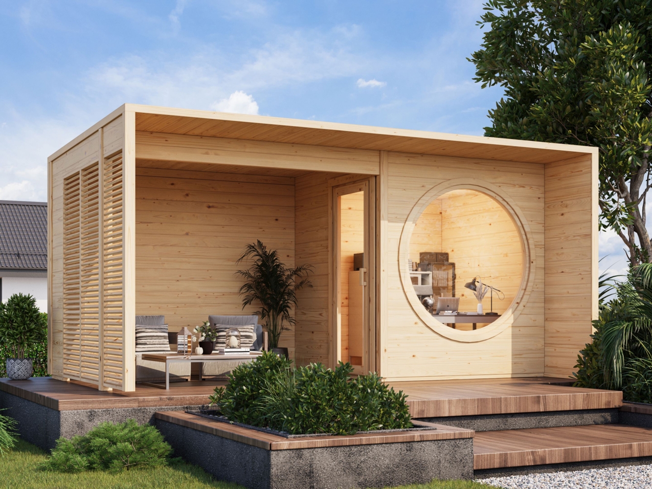 Gartenhaus Office Box Größe XXS +SD natur Natur Bild 1