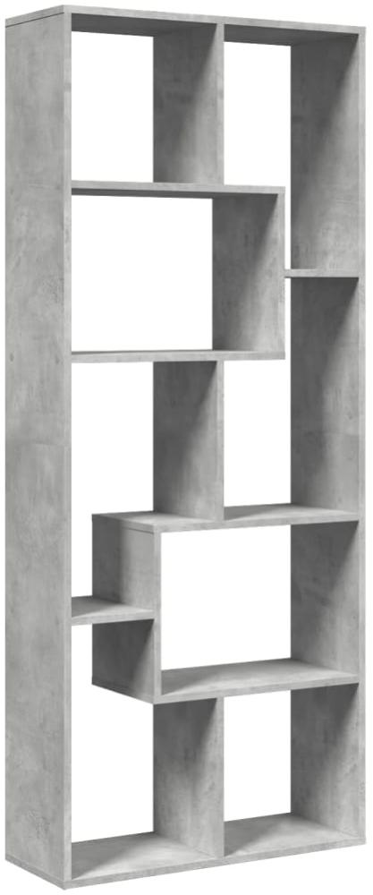 vidaXL Raumteiler-Bücherregal Betongrau 67x25x161,5 cm Holzwerkstoff 858078 Bild 1