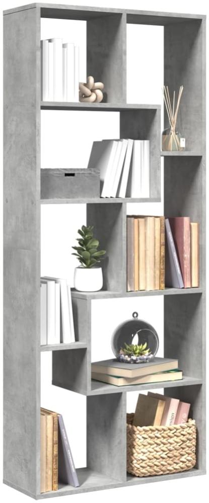 vidaXL Raumteiler-Bücherregal Betongrau 67x25x161,5 cm Holzwerkstoff 858078 Bild 1