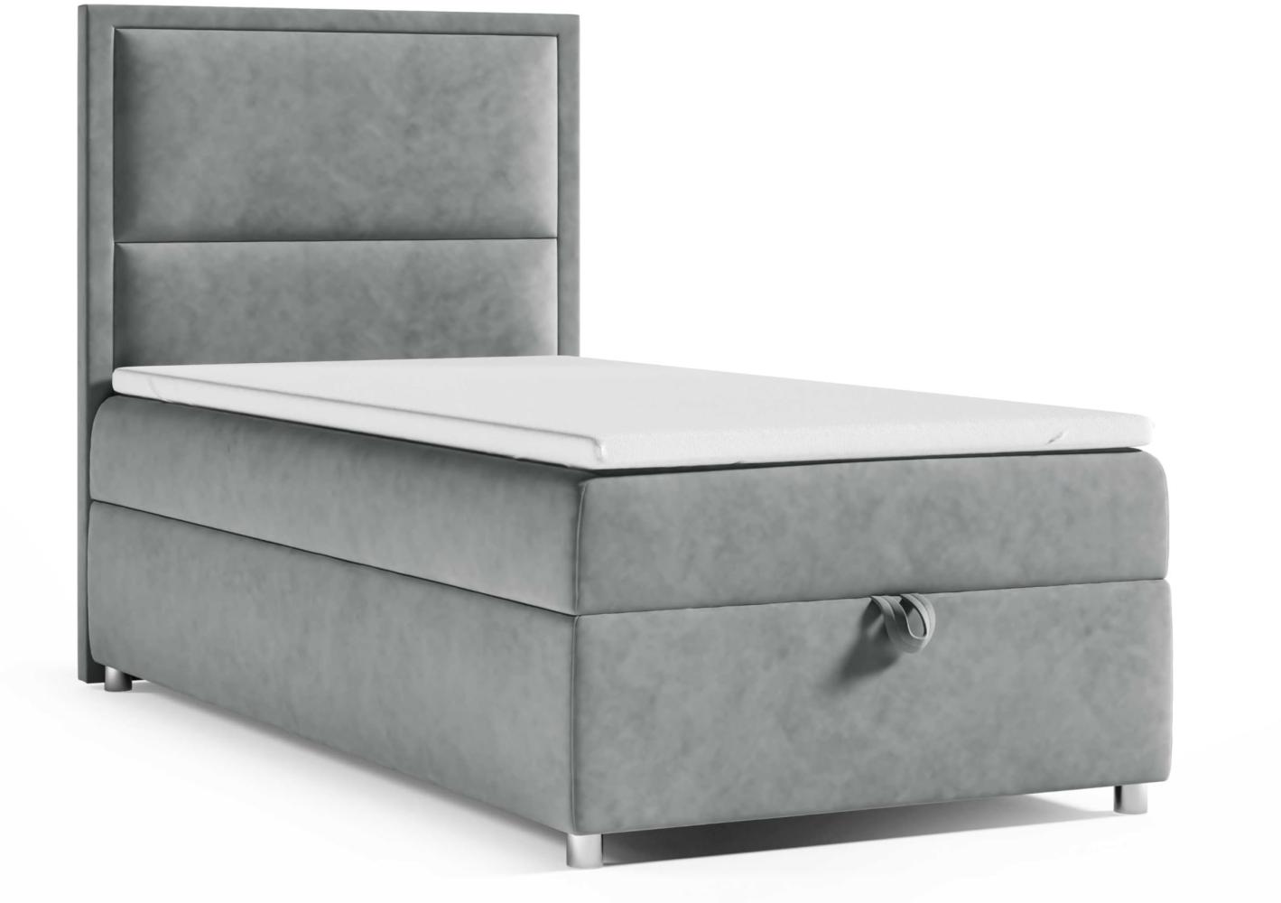 Best for Home Boxspringbett K11 SINGLE mit Bettkasten (Grau 100x200) Bild 1