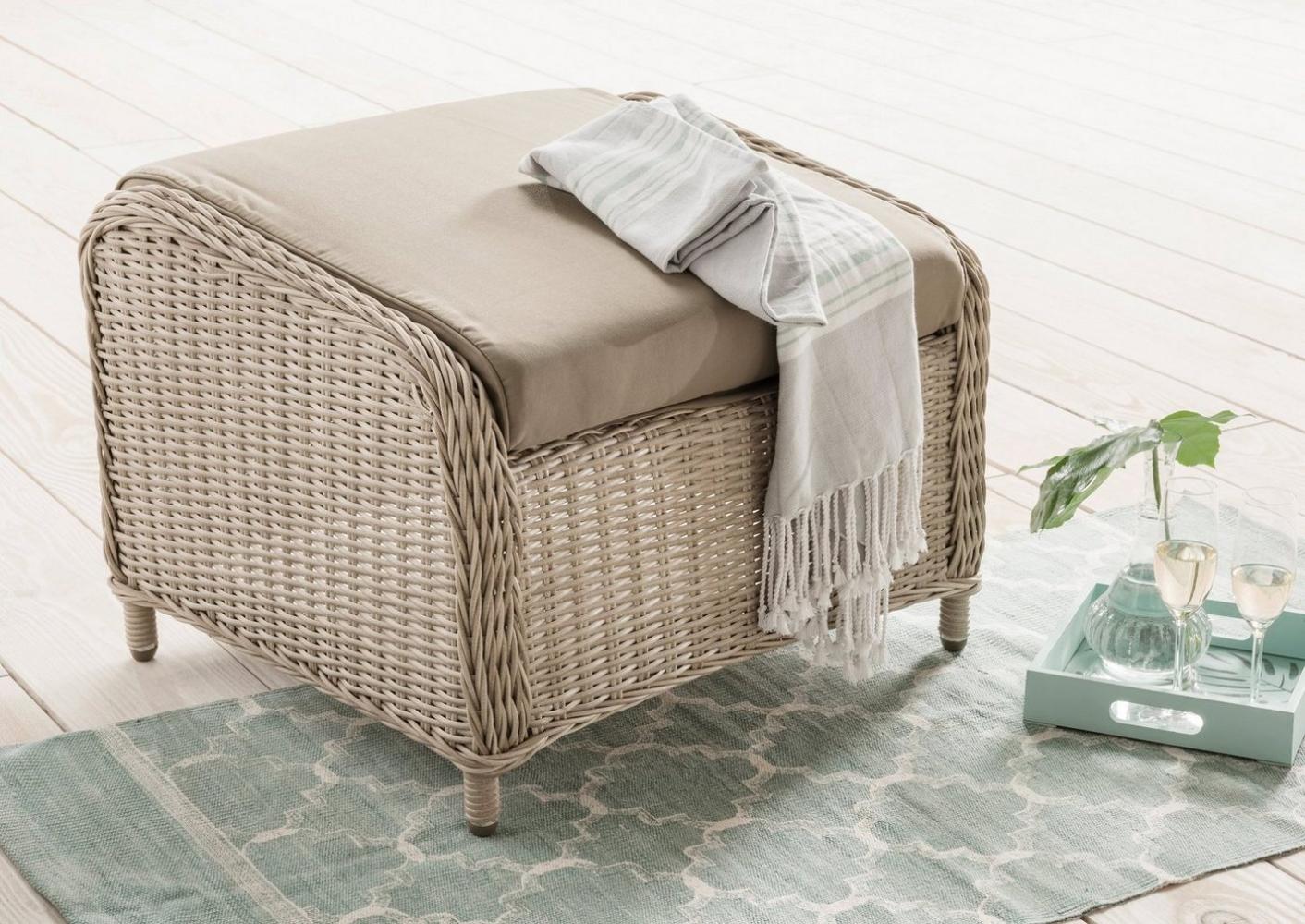 Destiny CASA Fußhocker pearl shell, Polster taupe Bild 1