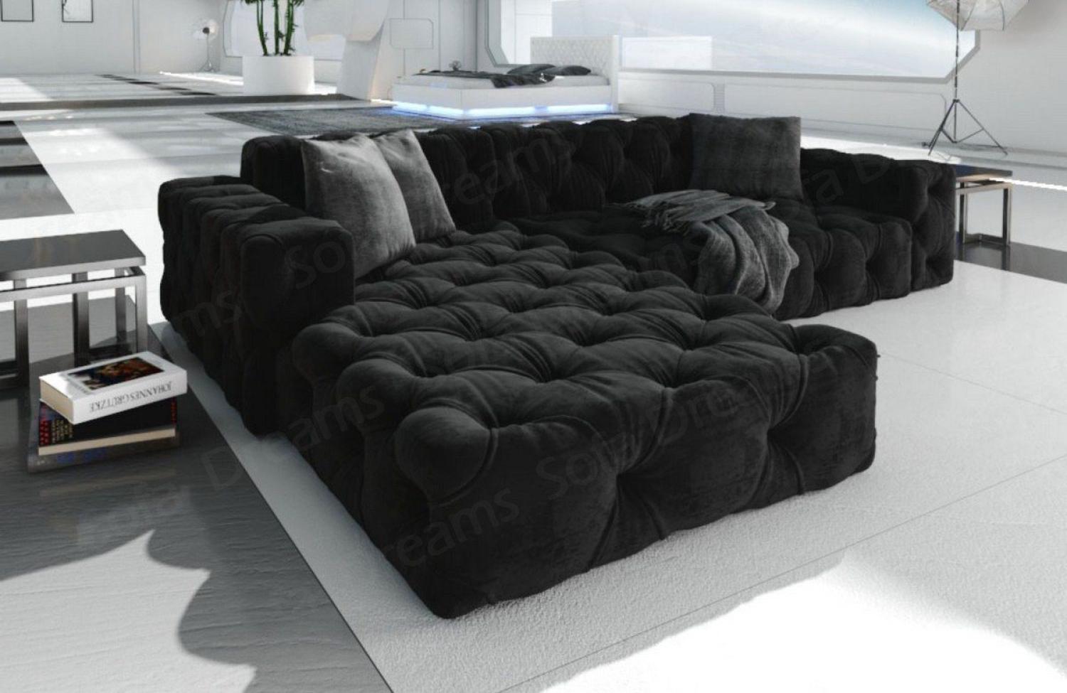 Sofa Dreams Ecksofa Polster Design Sofa Samtstoff Menorca L Form kurz Stoffsofa, Loungesofa Bild 1