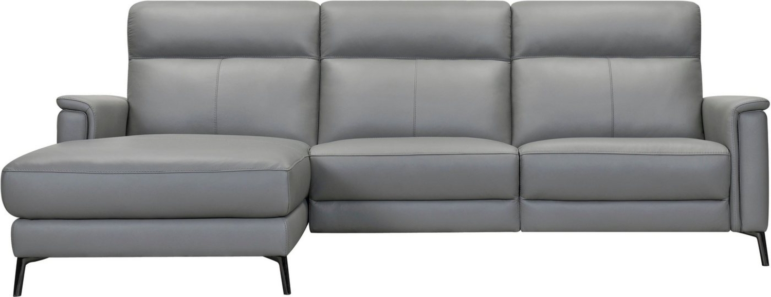 Places of Style Ecksofa Barano, L-Form, 260cm, in Leder und Webstoff, elektrische Relaxfunktion, Kopfteilverstellung, mit USB-Anschluss. Bild 1