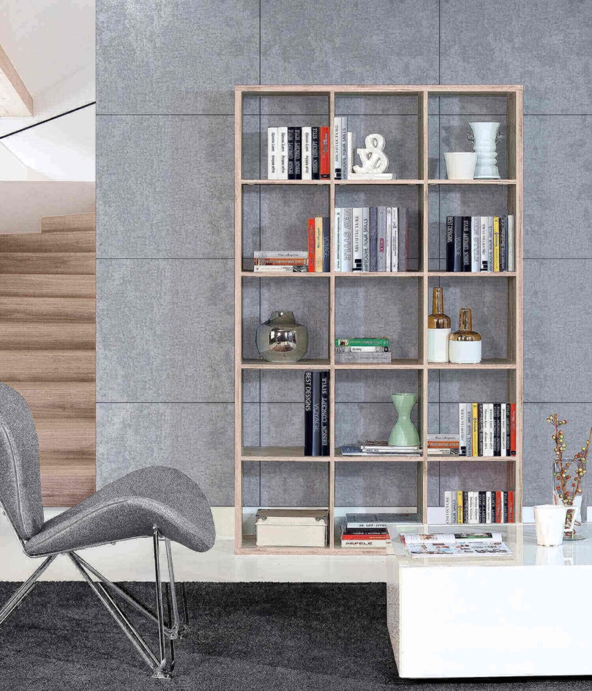 Regal Bücherregal Standregal Wohnzimmer Raumteiler Sandeiche 107cm Bild 1