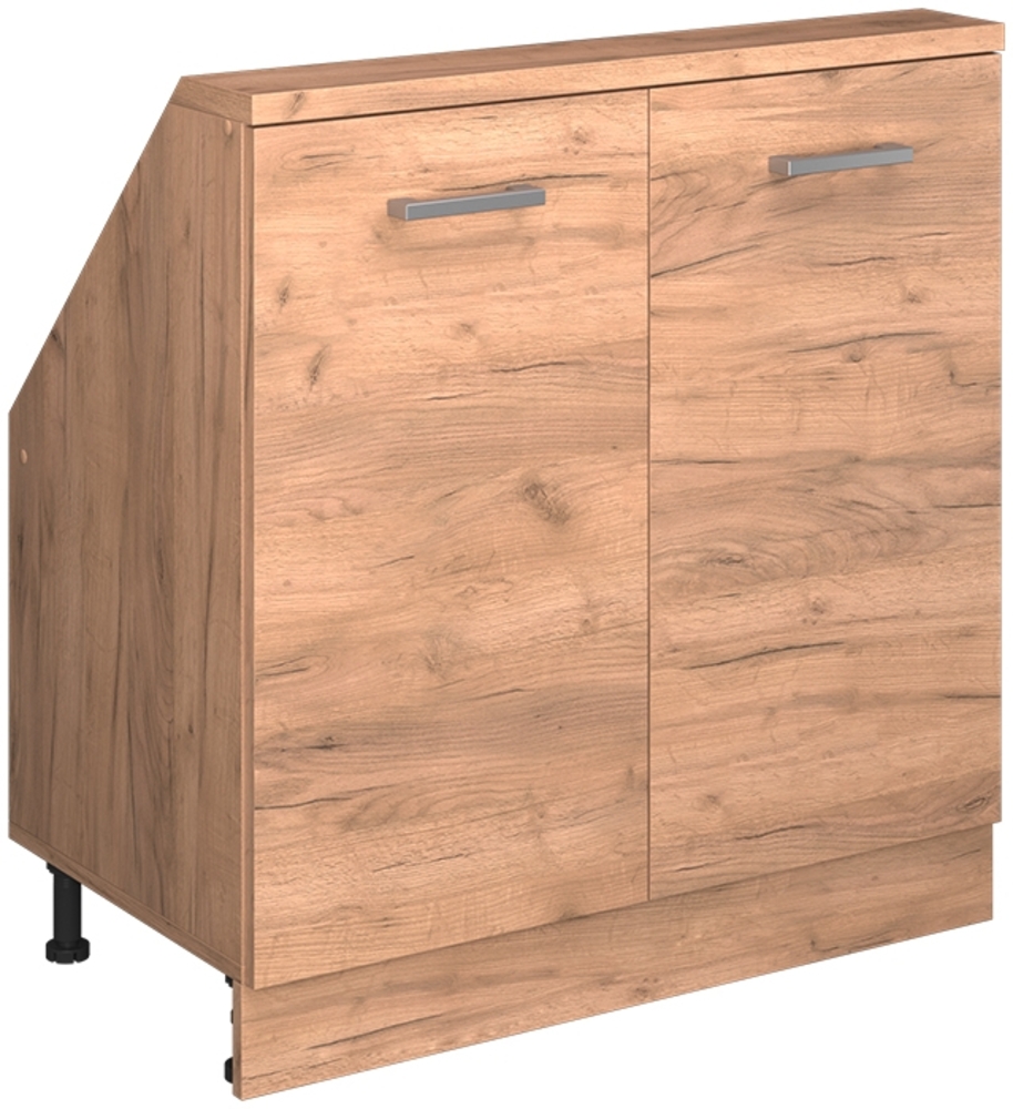Küchenschrank für Dachschrägen R-Line Goldkraft Eiche 80 cm mit 2 Türen Vicco Bild 1