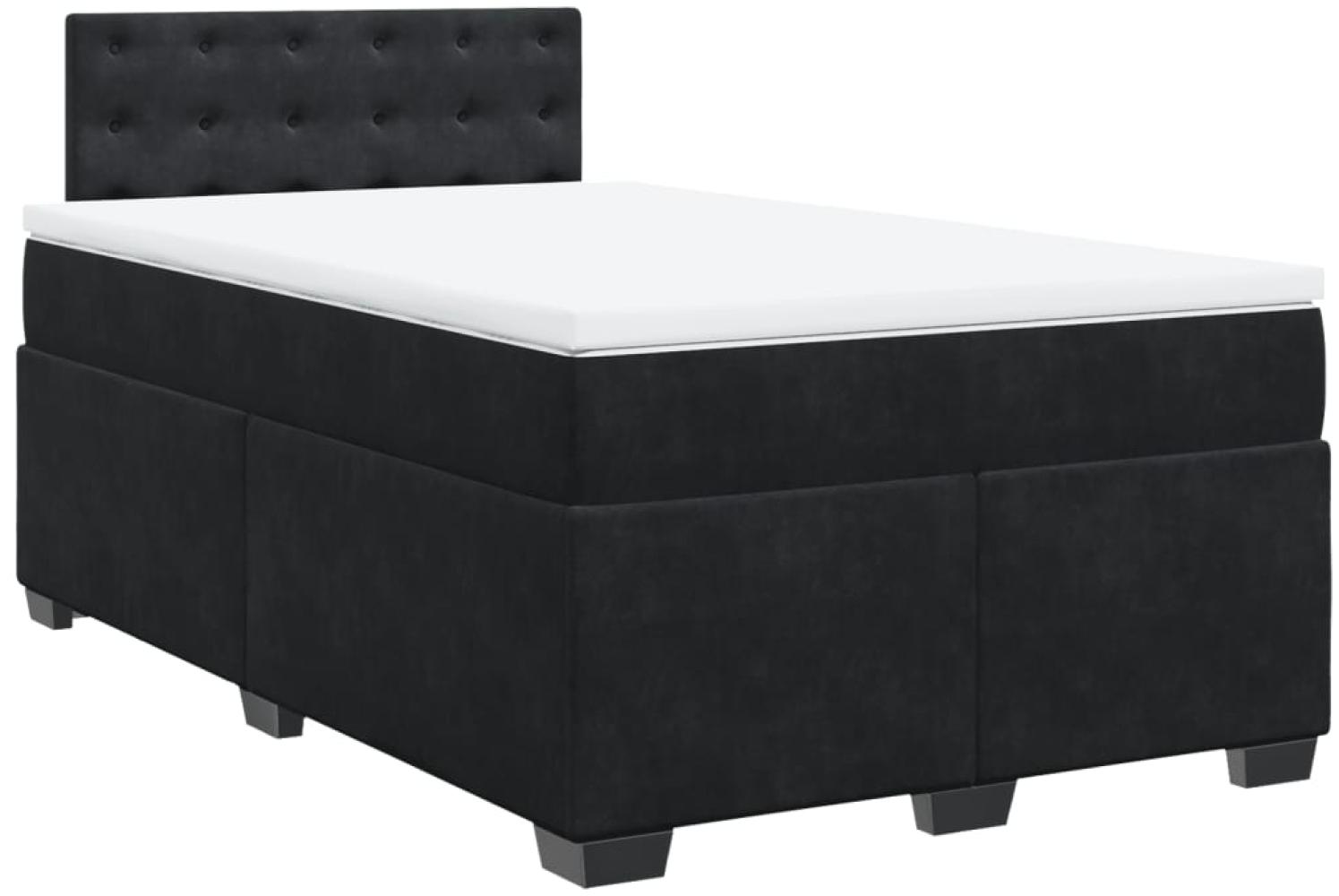 vidaXL Boxspringbett mit Matratze Schwarz 120x190 cm Samt 3286272 Bild 1