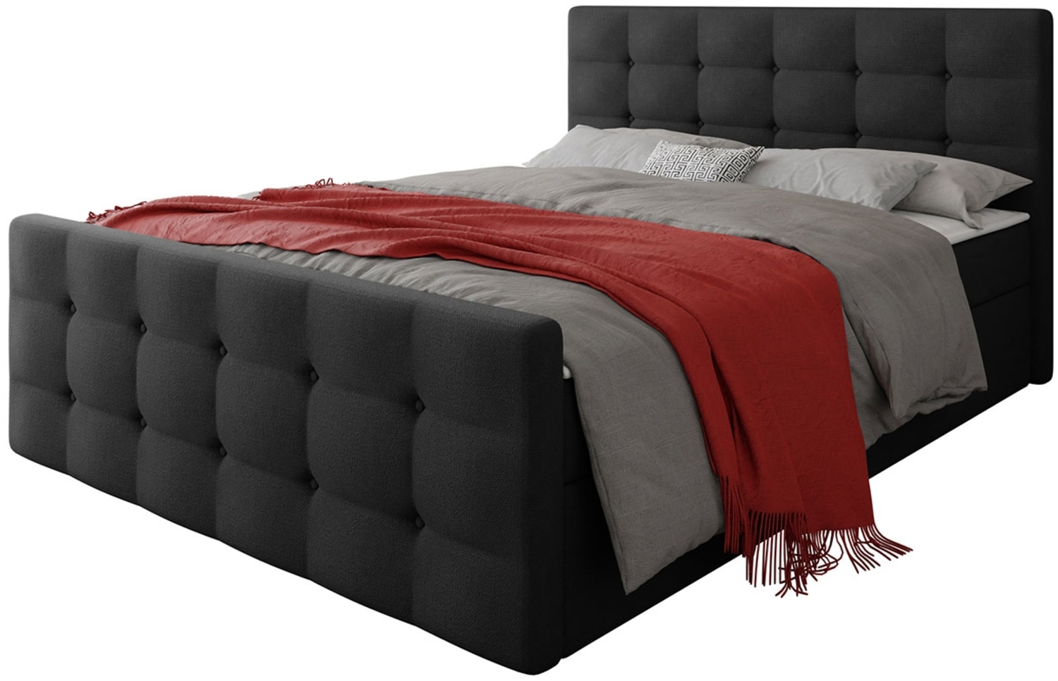 Mirjan24 Boxspringbett Ziton 1 , Dunkelgrau, 180 x 200 cm Bild 1