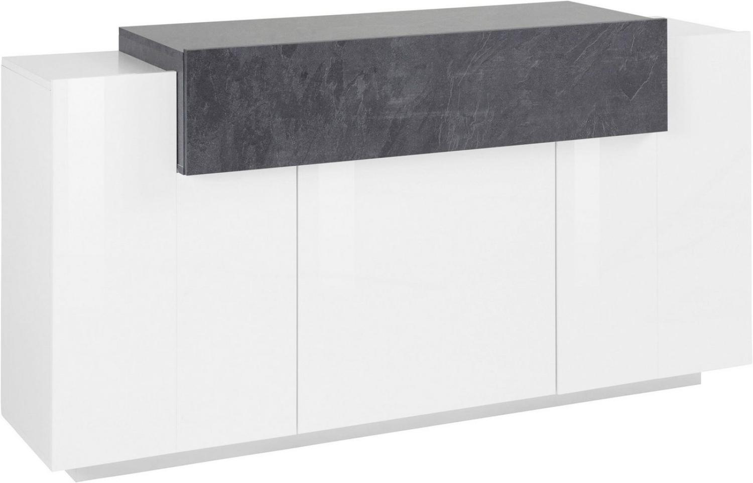 INOSIGN Sideboard Coro, Kommode, Schrank, Kredenz, grifflos mit Einlegeböden, mit 1 klappe, 3 Türen, Doppeltiefe B/T/H 160x45x85,6cm Bild 1