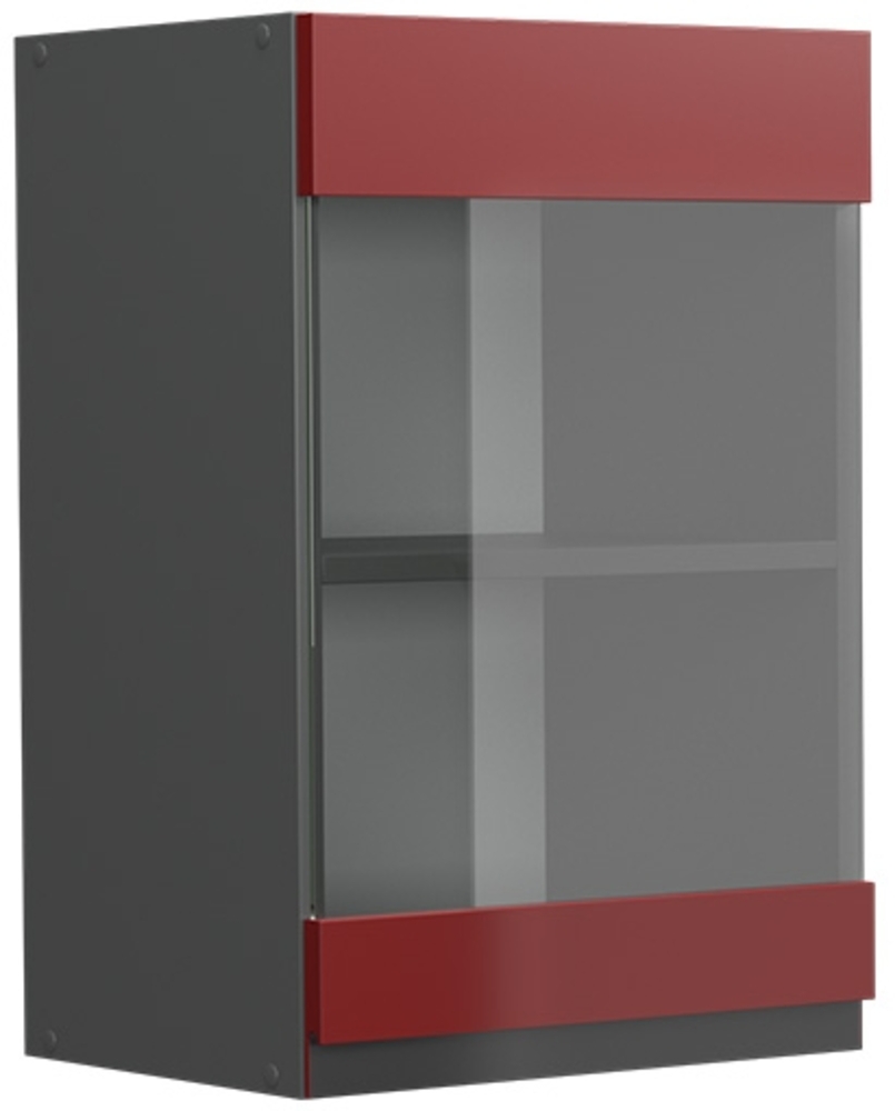 Küchenglasschrank R-Line Rot 40 cm J-Shape Vicco Bild 1