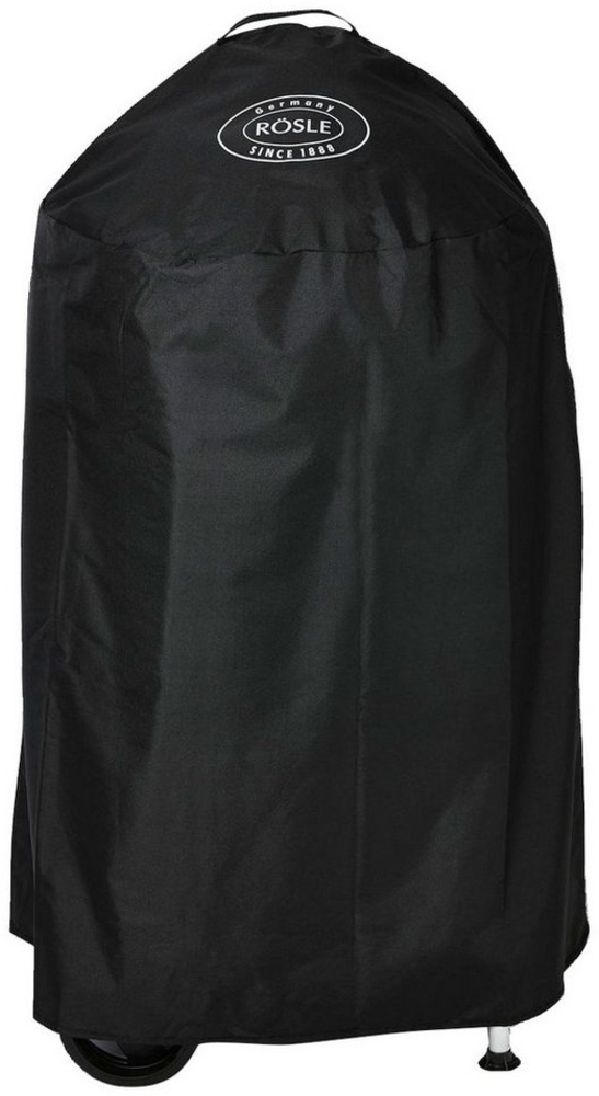 RÖSLE Holzkohle-Kugelgrill Abdeckhaube Smoker No. 1 F50/F50-S, Hochwertige Schutzhülle aus 100% Polyester, mit praktischem Klettverschluss zum Fixieren, wasserdicht, Schwarz Bild 1