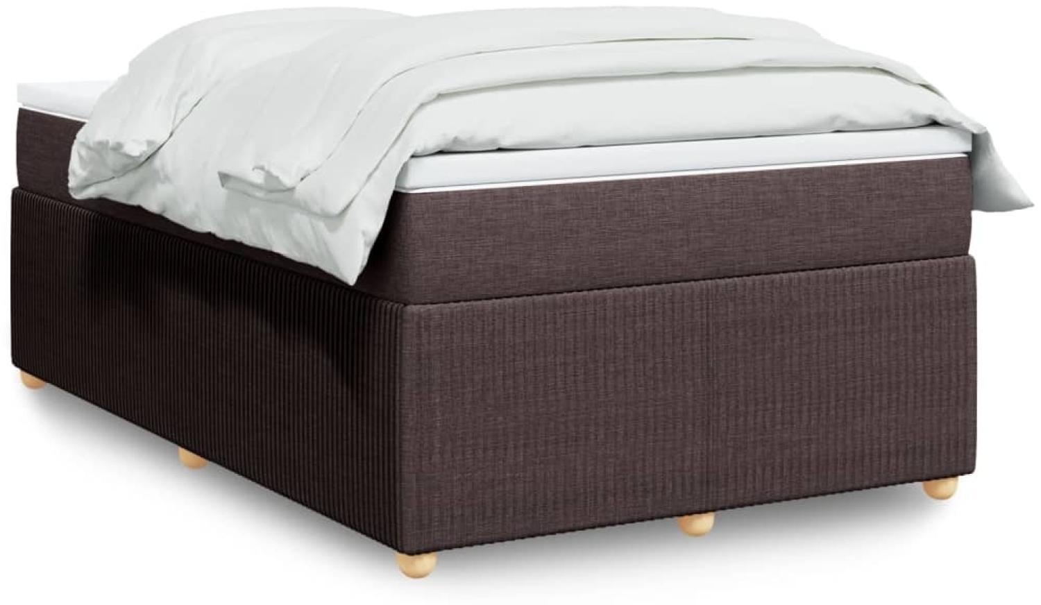 vidaXL Boxspringbett mit Matratze Dunkelbraun 120x190 cm Stoff 3285556 Bild 1