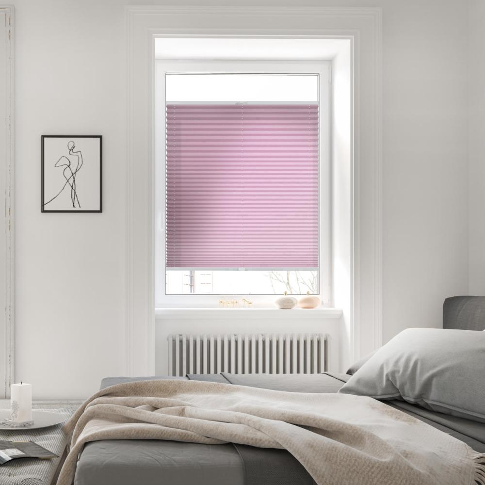 Lichtblick Sonnenschutzsysteme GmbH Thermo-Plissee Ljungby 130 cm x 130 cm (BxL) Rosa Tageslicht mit Hitzeschutz; einfache Installation mit Klemmträgern; verspannt Bild 1