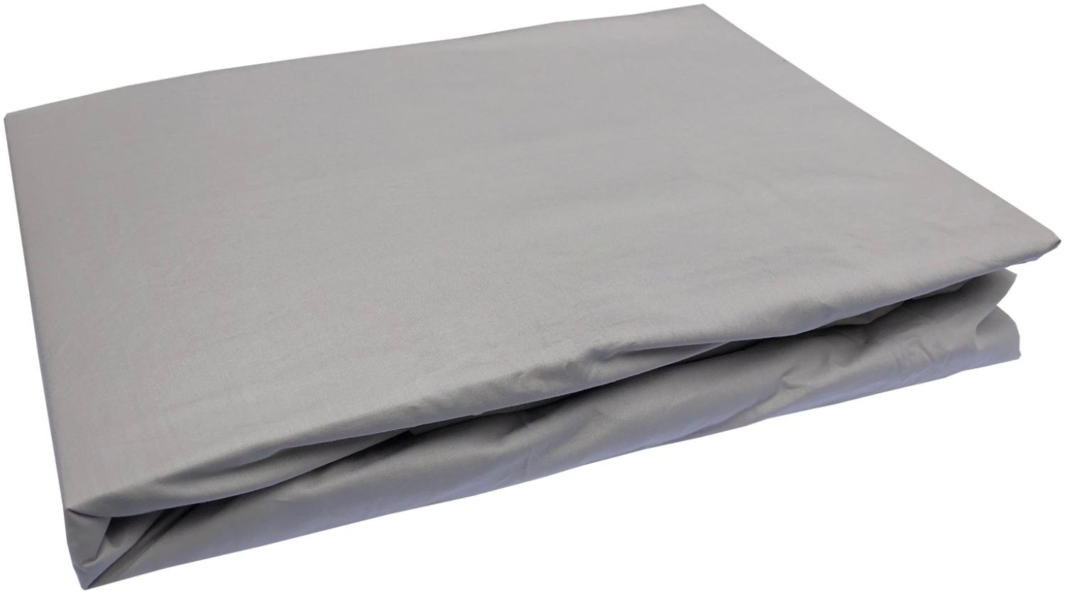 Bettwaesche-mit-Stil Mako Perkal Spannbettlaken Taupe - Braun 90 x 210 cm Bild 1