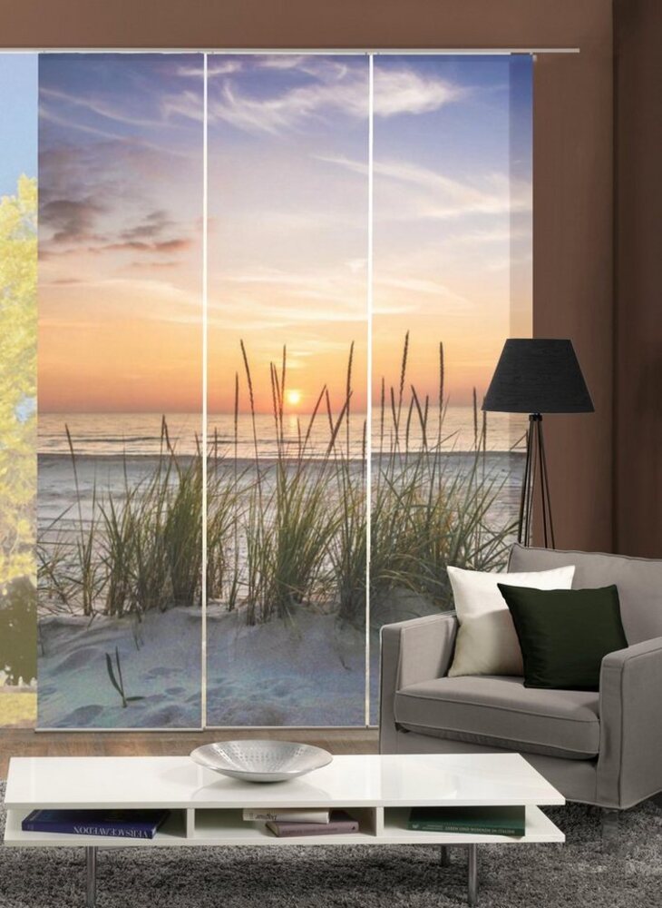 HOME WOHNIDEEN Schiebegardine EVENING, Klettband (3 St), blickdicht, HxB: 245x60, inkl. Befestigungszubehör Bild 1