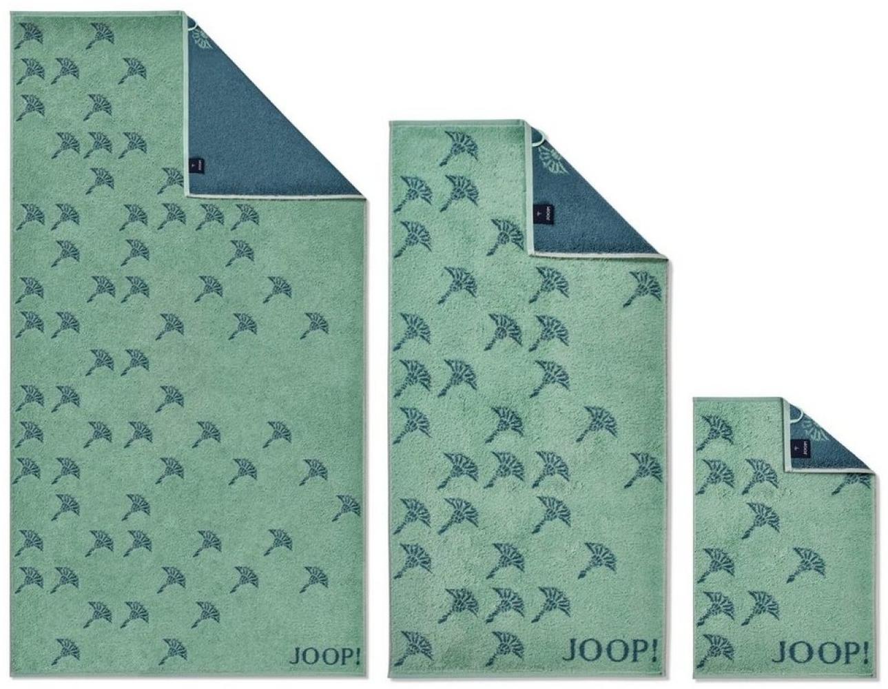 JOOP! Handtuch Handtuch Move Faded Cornflower Aqua 1691 44, Walkfrottier (1-St), Wendeoptik, Logo, Flauschig Bild 1