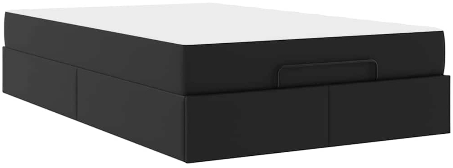 vidaXL Bettgestell mit Matratze Schwarz 120 x 200 cm Kunstleder 3399421 Bild 1
