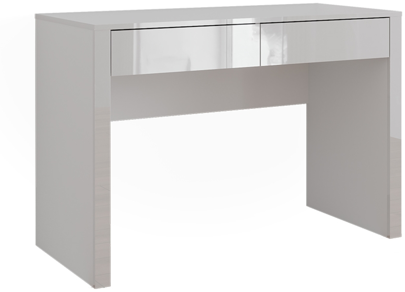 Schreibtisch Annabelle Weiß Hochglanz/Weiß 110 x 50 cm mit 2 Schubladen Vicco Bild 1