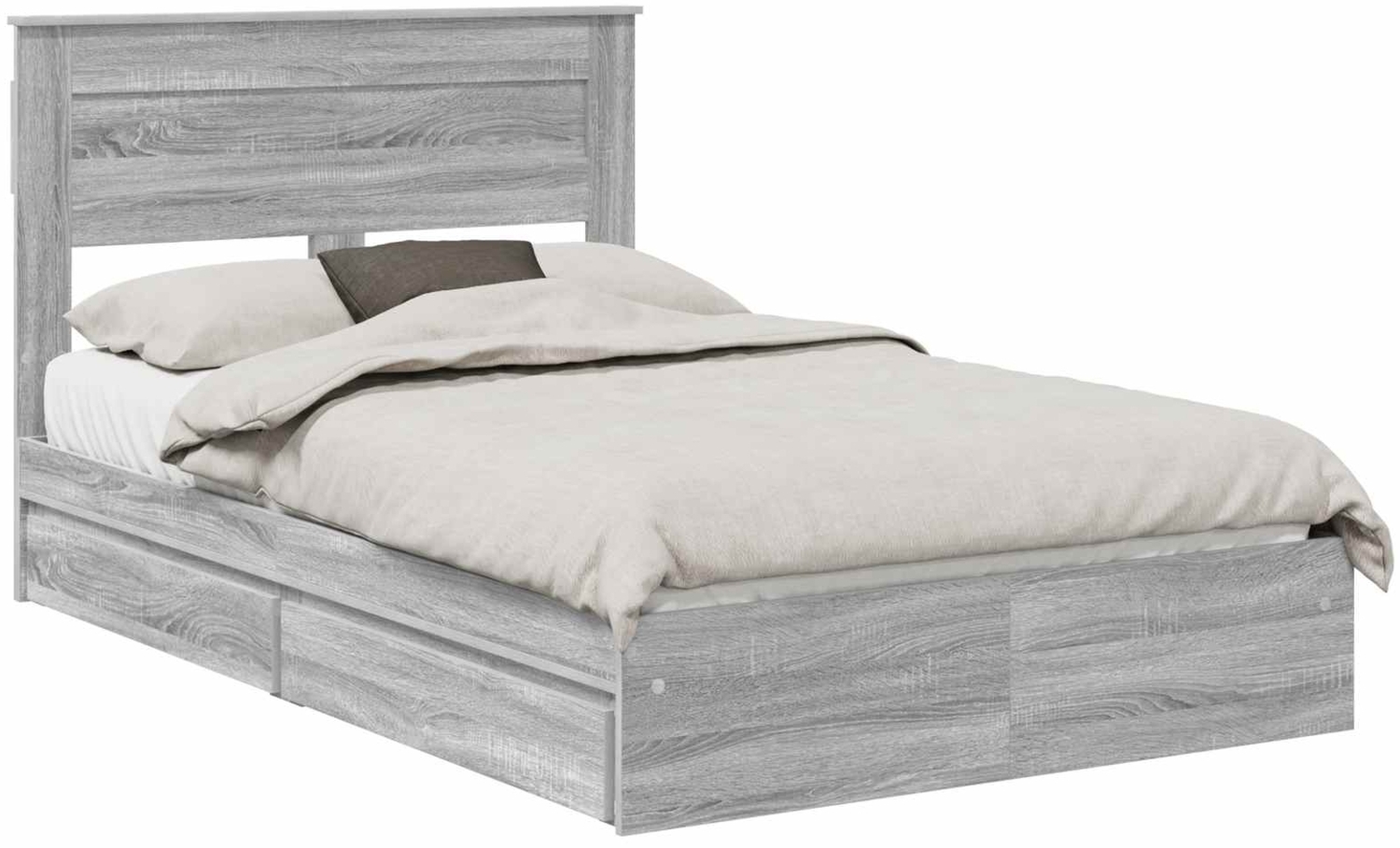 vidaXL Aufbewahrungsbett Graues Sonoma 135x190 cm Holzwerkstoff 3409922 Bild 1
