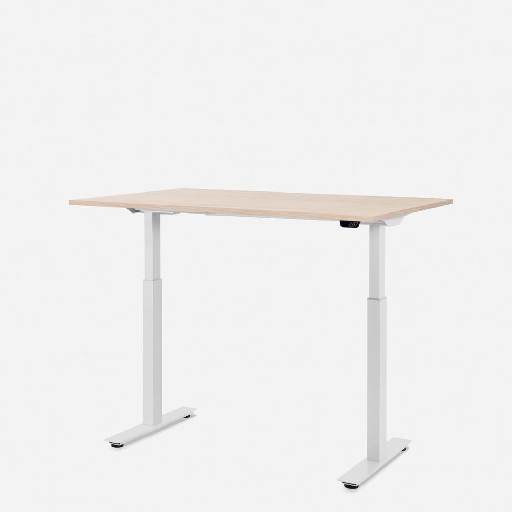 120 x 80 cm WRK21® SMART - Mandal Ahorn / Weiss elektrisch höhenverstellbarer Schreibtisch Bild 1