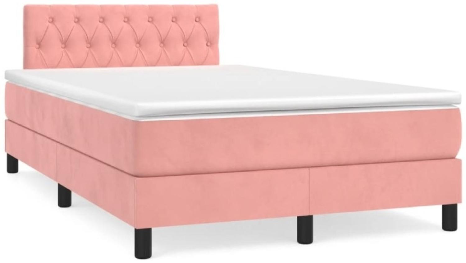 Boxspringbett mit Matratze Rosa 120x190 cm Samt (Farbe: Rosa) Bild 1