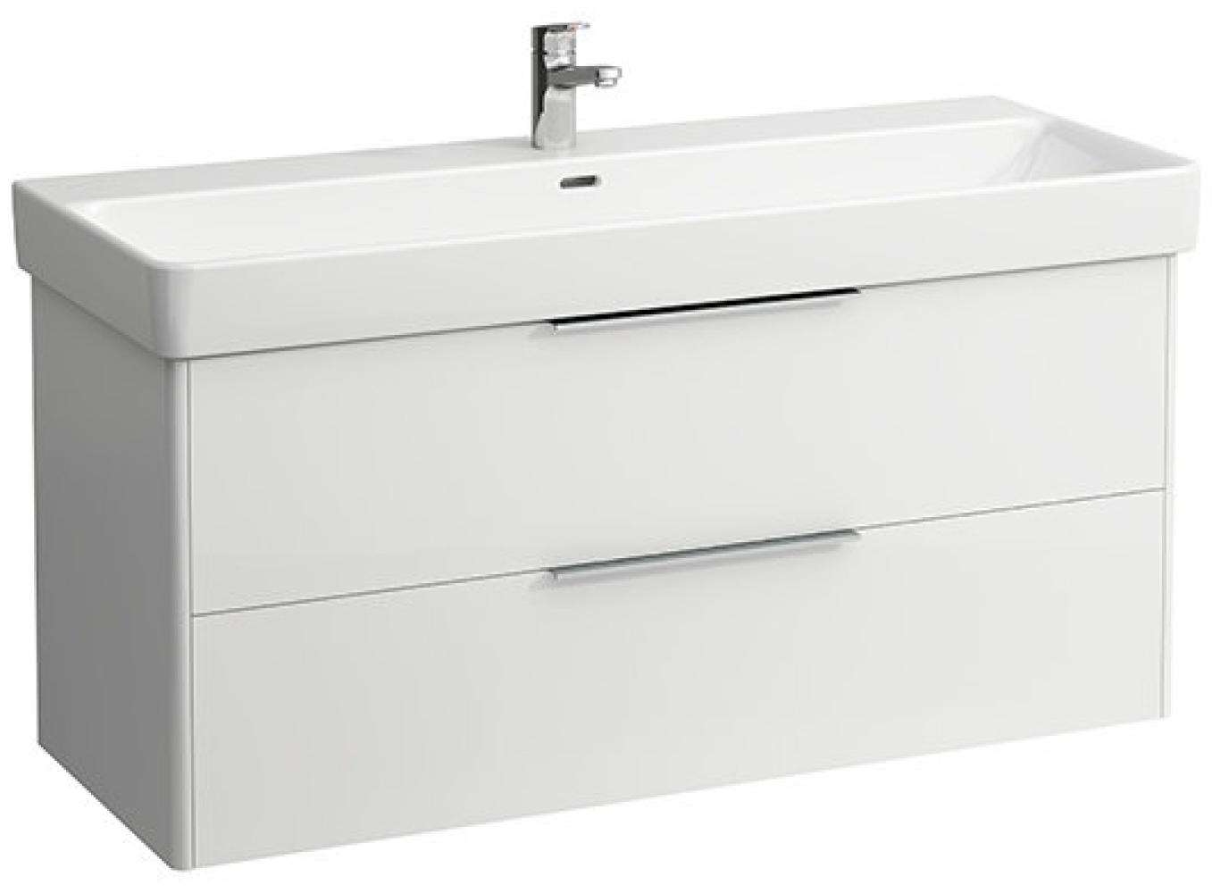 Laufen Base Waschtischunterschrank, 2 Schubladen, 1160 x 440 x 530 mm, für Waschtisch H814965, H402492110, Farbe: Weiß glänzend - H4024921102611 Bild 1