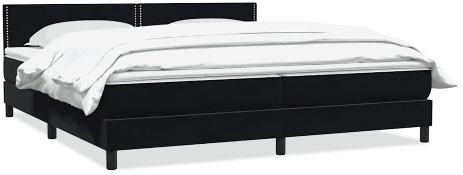 vidaXL Boxspringbett mit Matratze Schwarz 180x210 cm Samt 3316127 Bild 1