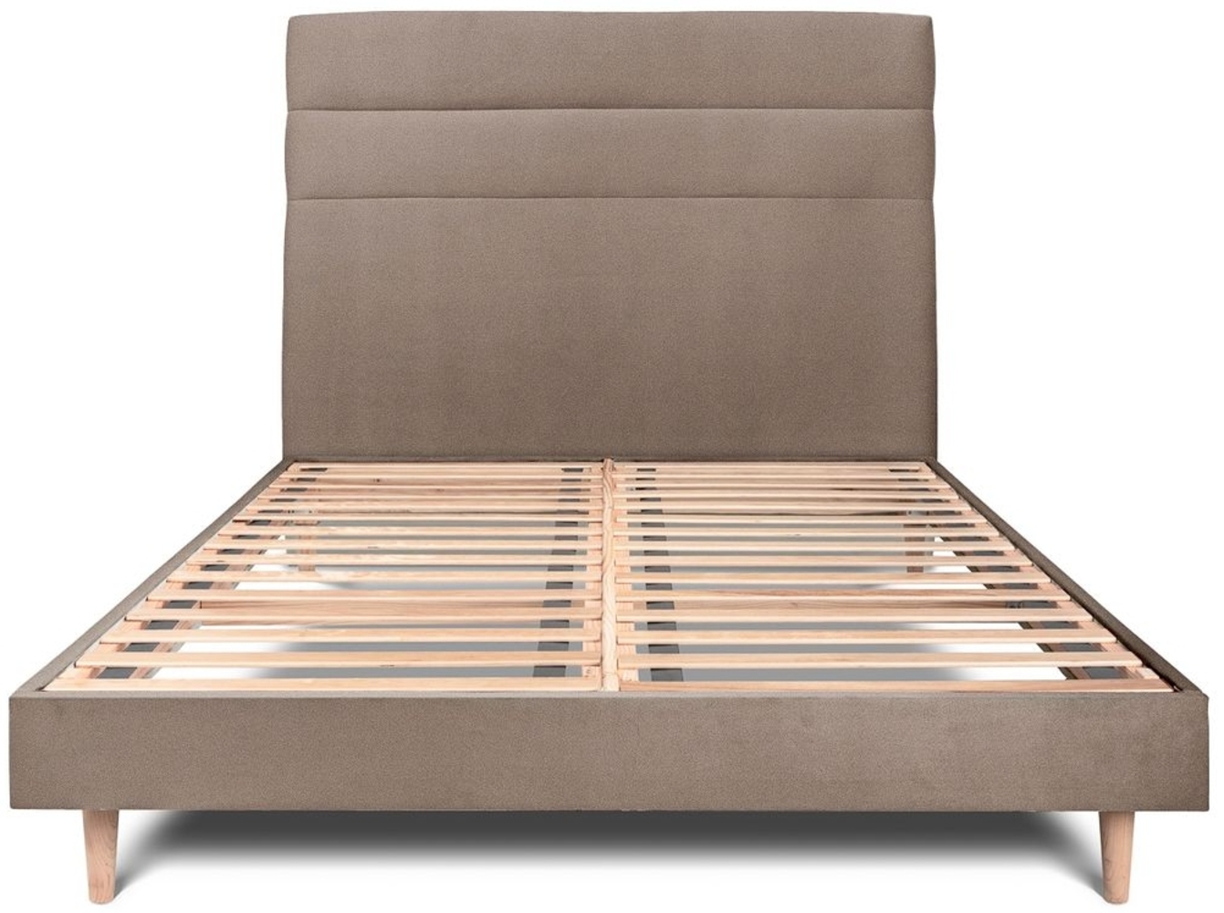 Bett mit gefüttertem Kopfteil – Samtstoff - 140 x 200 cm Bild 1