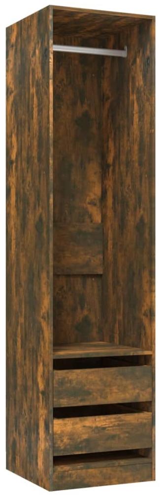 Kleiderschrank mit Schubladen, Räuchereiche, 50 x 50 x 200 cm Bild 1