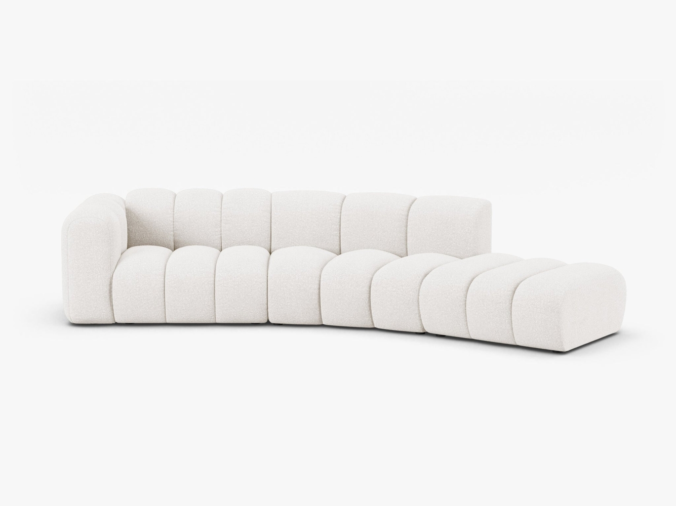 Micadoni Modulares Sofa Lupine 5-Sitzer Rechts Boucle Baloo Weiß Bild 1