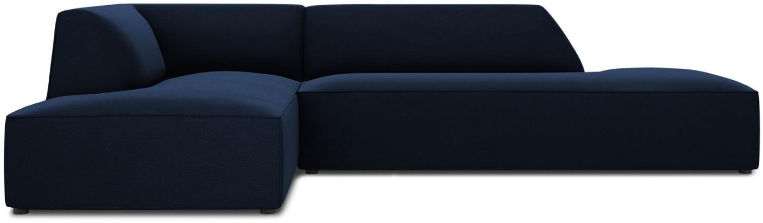 Micadoni 4-Sitzer Samtstoff Modular Ecke links Sofa Ruby | Bezug Royal Blue | Beinfarbe Black Plastic Bild 1