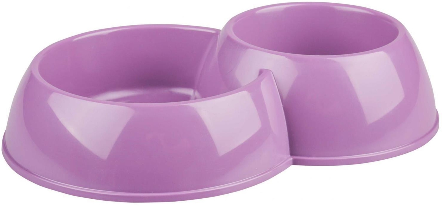 Doppelter Futternapf Fressnapf Wassernapf Katze Hund lila Bild 1