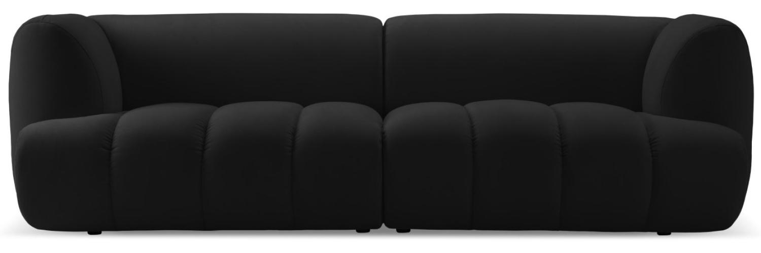 Micadoni Modulares Sofa Harry 3-Sitzer Samtstoff Schwarz Bild 1