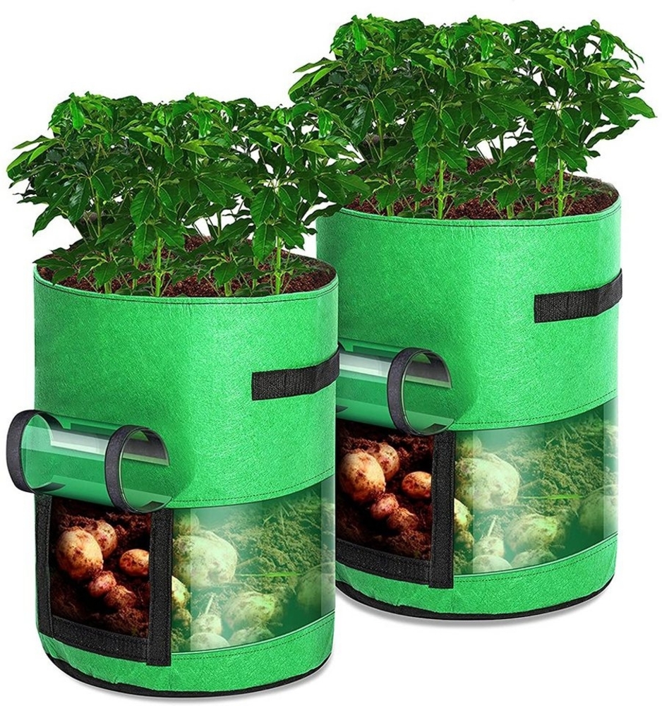 Rosnek Pflanzkübel 26/43L, Transparent, Sichtbar, für Gewächshaus DIY Pflanzung (2 St), Kartoffel Gemüse Pflanze, D×H:30×35,35×45 Bild 1