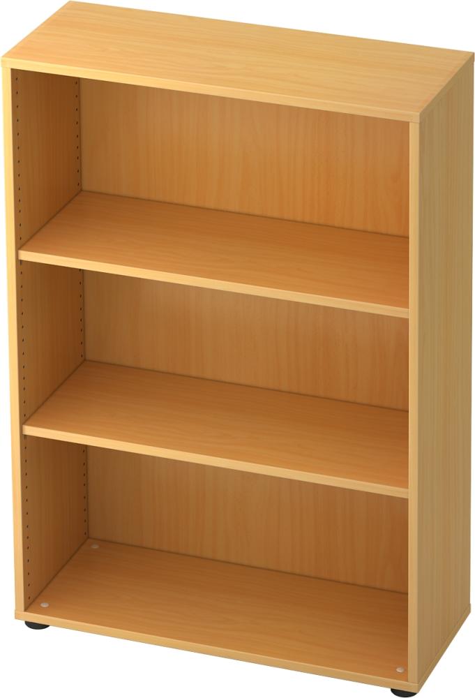 bümö Regal Buche, Standregal aus Holz für 3 Ordnerhöhen - Bücherregal klein 80 cm breit, Aktenregal für Ordner & Bücher, kleines Büroregal, Holzregal, Ordnerregal, Buchregal Dachschräge, 4500-6 Bild 1