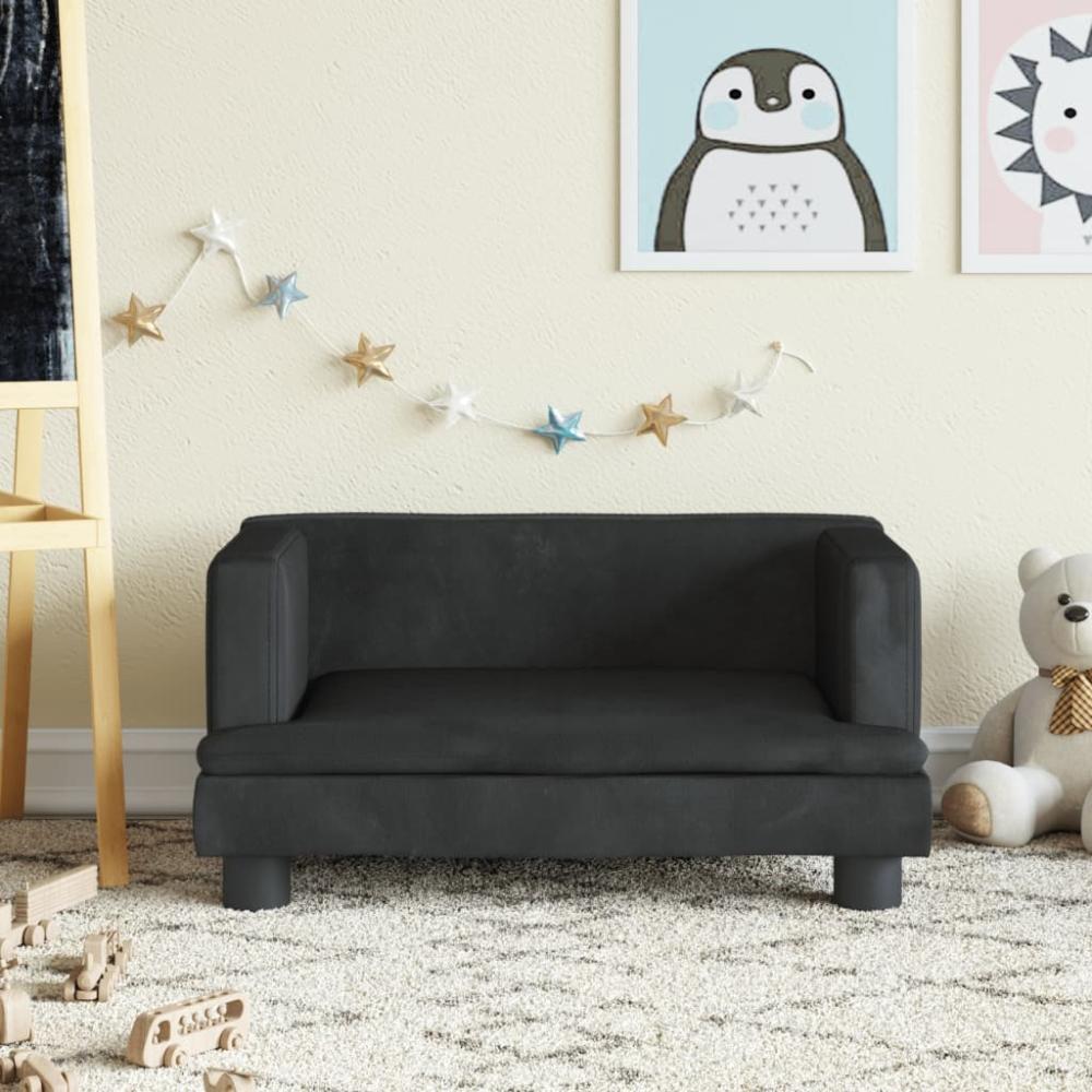 vidaXL Kindersofa Schwarz 60x40x30 cm Samt 3196321 Bild 1