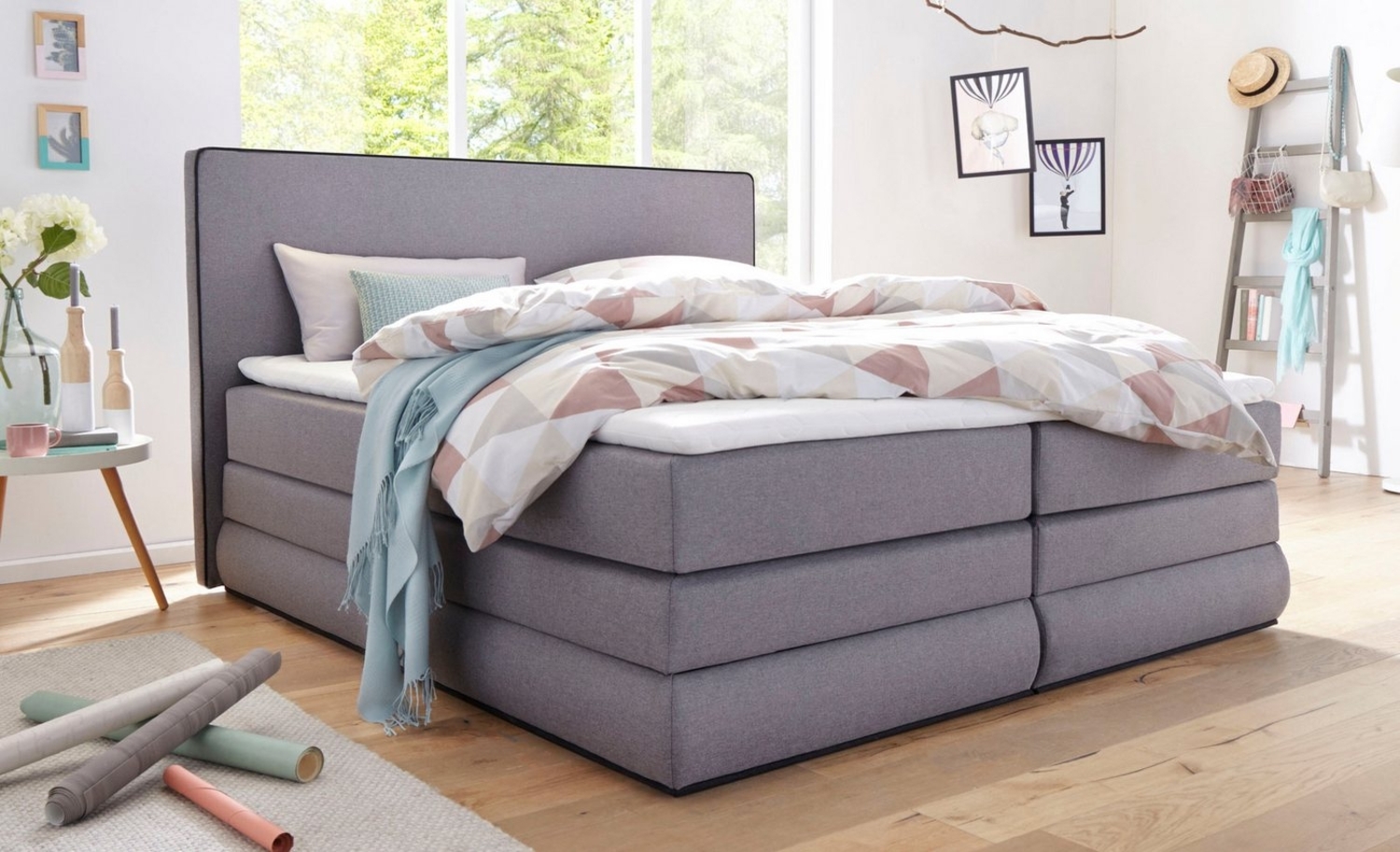 COLLECTION AB Boxspringbett Ninoni, inkl. Bettkasten, Topper und wahlweise mit LED-Beleuchtung Bild 1